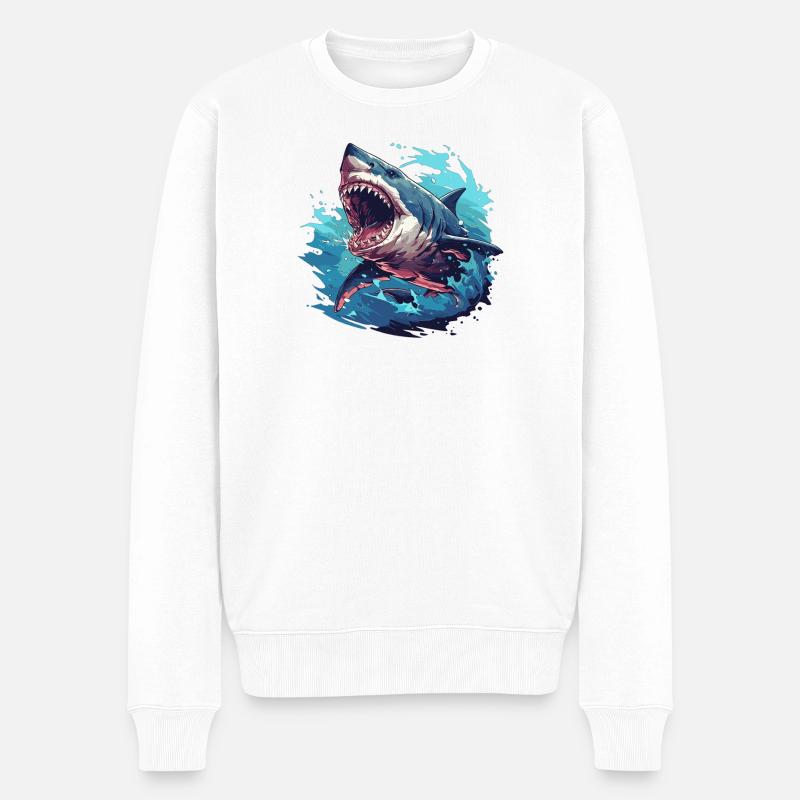 Megalodons Megalodon - Männer Premium Bio Pullover - Weiß