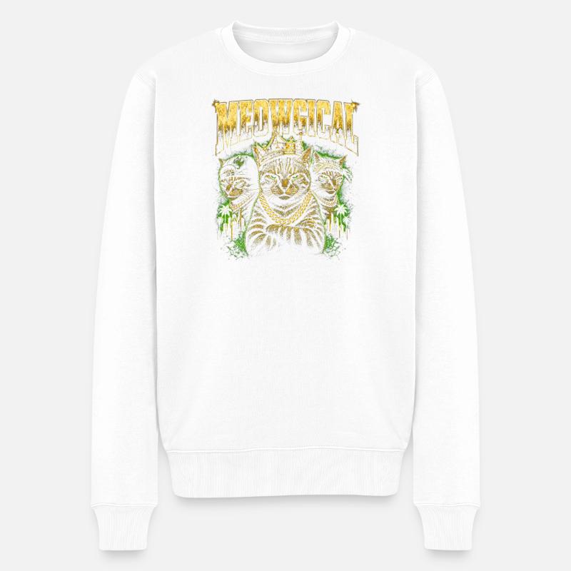 Rois chats miauviques - Pull Premium bio Homme - blanc