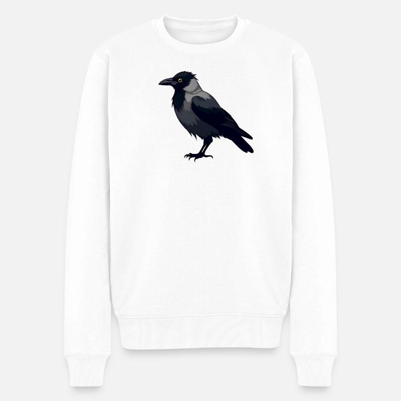 Corbeau noir - Pull Premium bio Homme - blanc