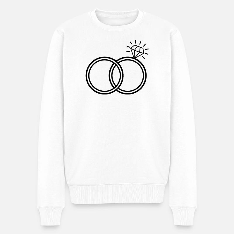 Diamantring - Männer Premium Bio Pullover - Weiß