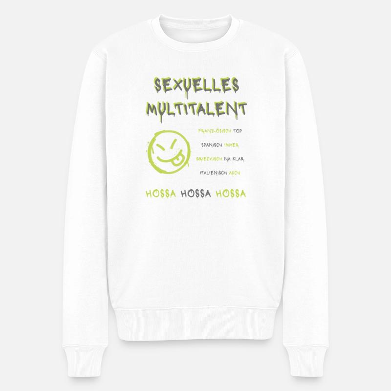 Sexuelles Mutitalent - Männer Premium Bio Pullover - Weiß