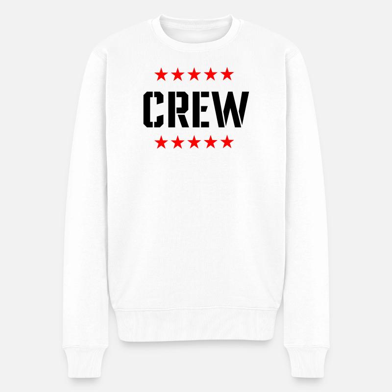 Crew mit Sterne - Männer Premium Bio Pullover - Weiß