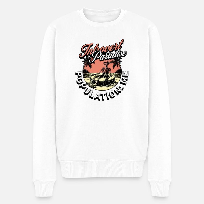 Introvert Paradise - Männer Premium Bio Pullover - Weiß