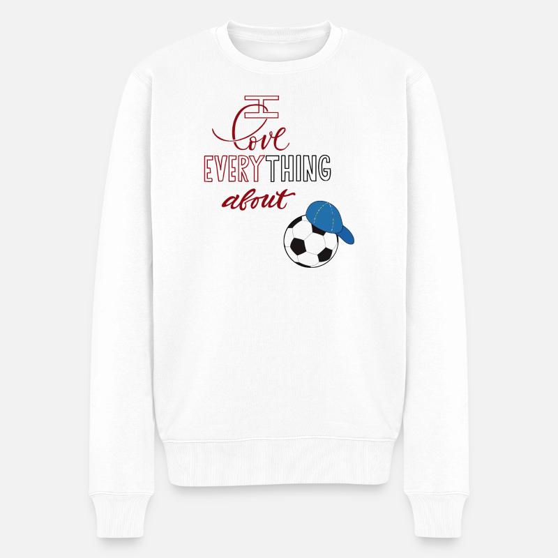 ich liebe Fußball - Männer Premium Bio Pullover - Weiß