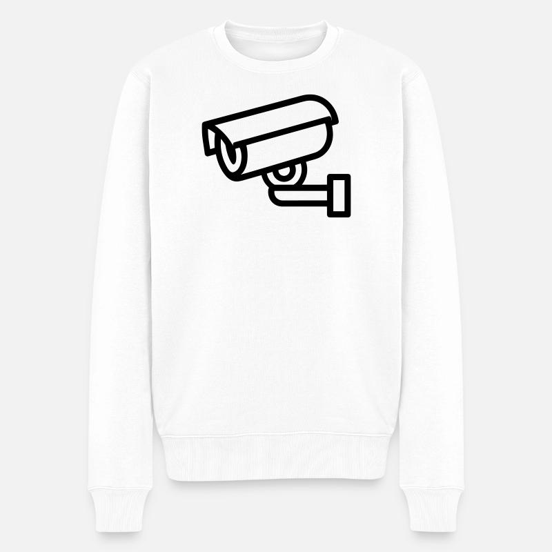 Kamera - Männer Premium Bio Pullover - Weiß