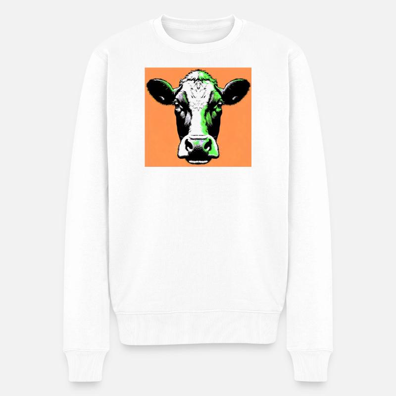 vache - Pull Premium bio Homme - blanc