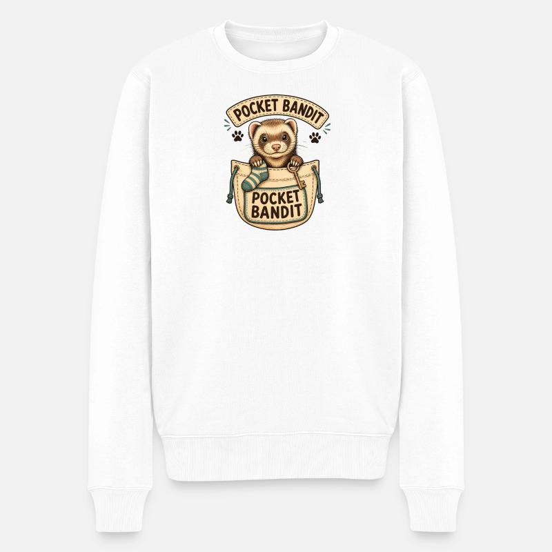 BANDIT DE POCHE - Pull Premium bio Homme - blanc