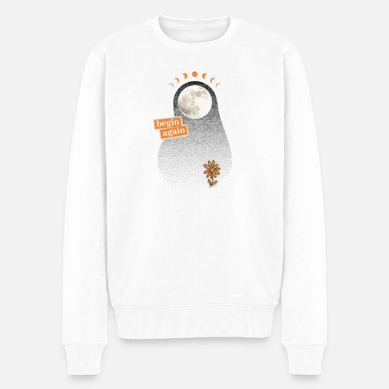 Neuanfang: begin again - Männer Premium Bio Pullover - Weiß