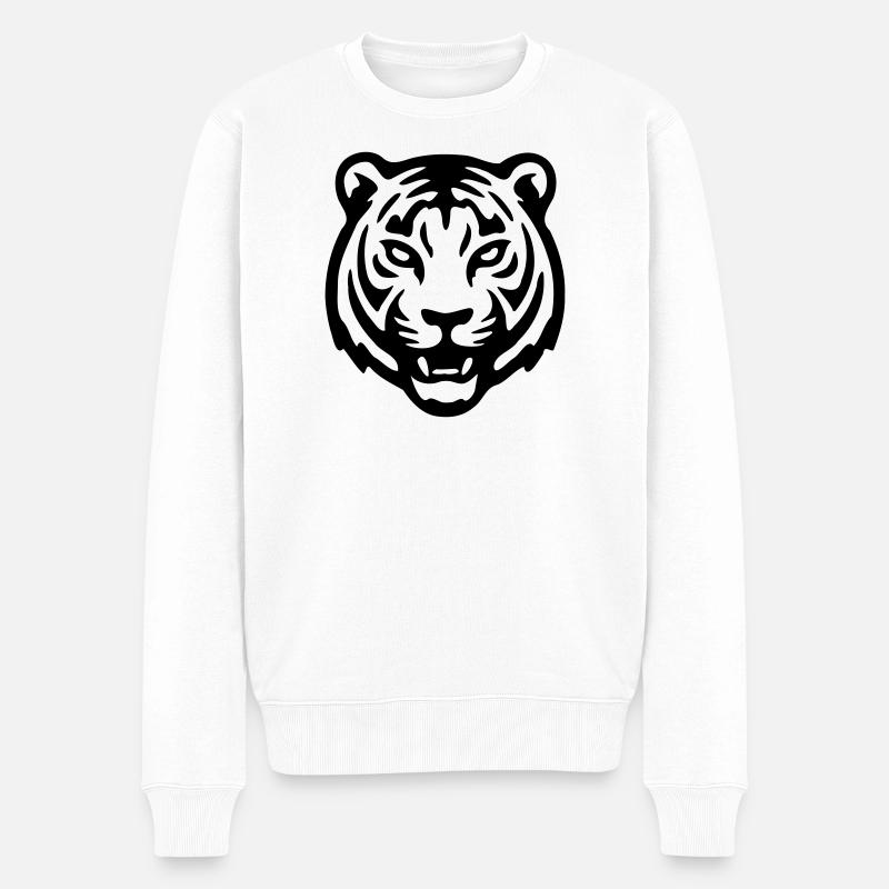 Tête de tigre - Pull Premium bio Homme - blanc