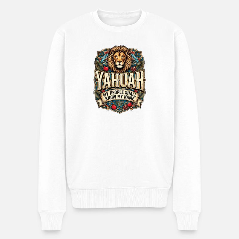 YAHUAH : Ma bannière - Pull Premium bio Homme - blanc