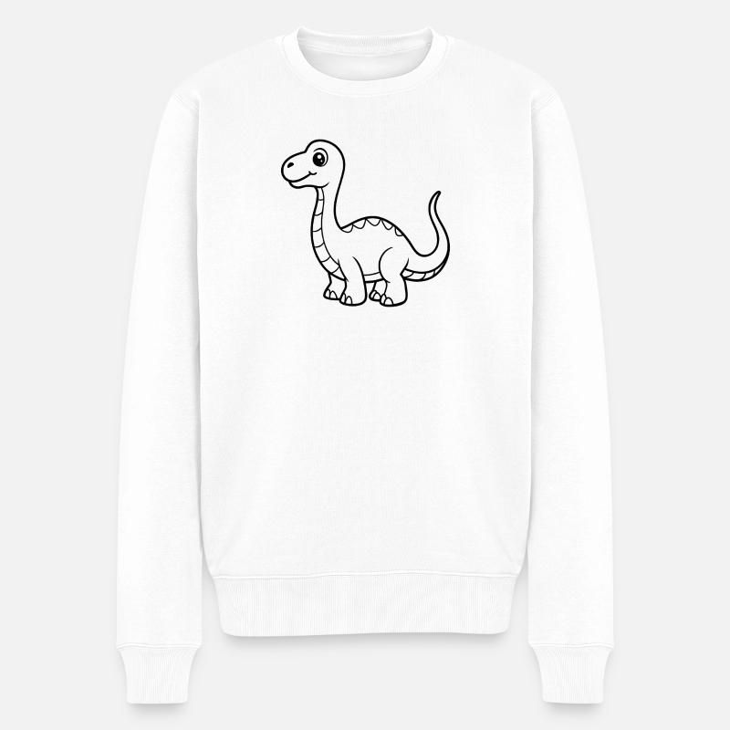 Dinosaurier - Männer Premium Bio Pullover - Weiß