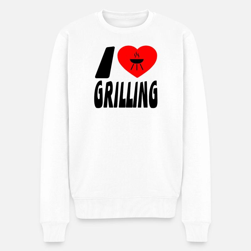 Grillen - Männer Premium Bio Pullover - Weiß