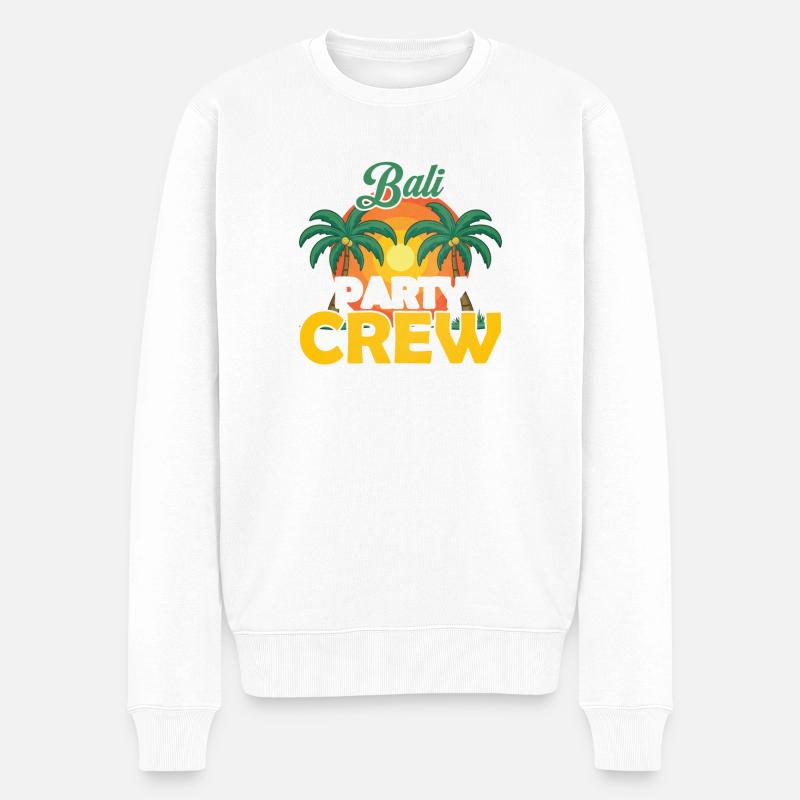 Bali Party Crew - Männer Premium Bio Pullover - Weiß