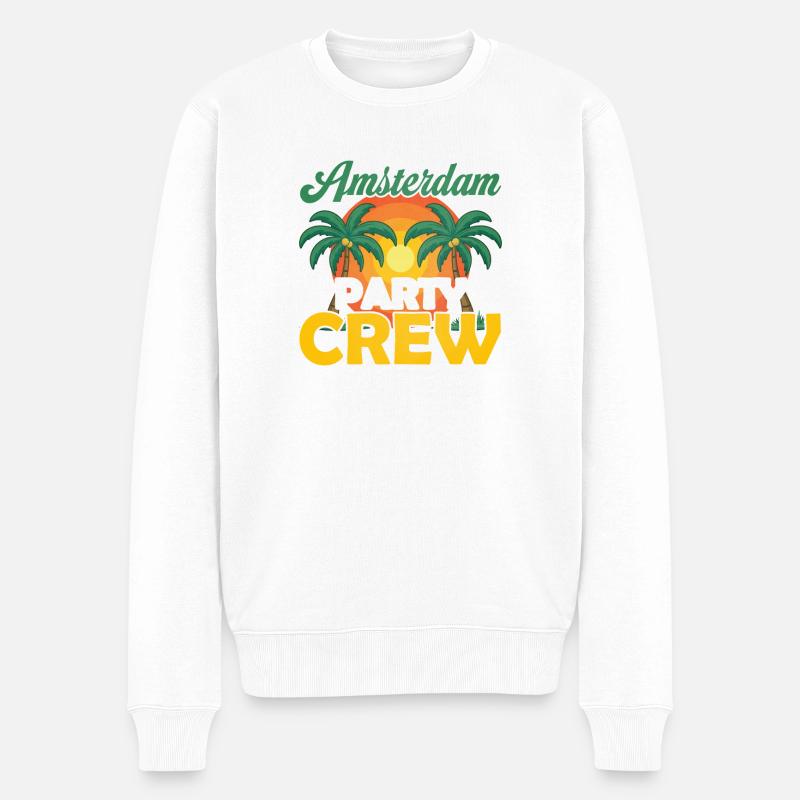 Amsterdam Party Crew - Pull Premium bio Homme - blanc