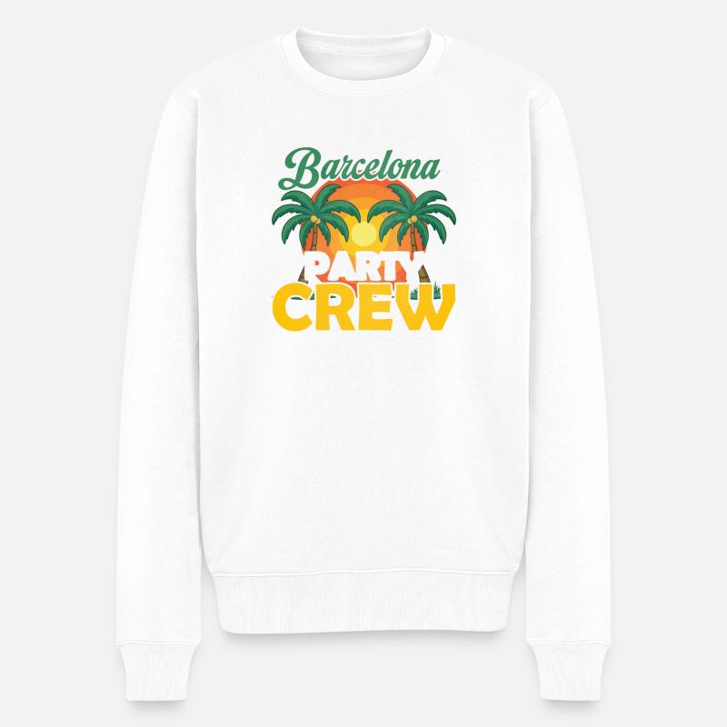 Barcelone Party Crew - Pull Premium bio Homme - blanc