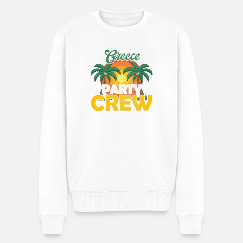Greece Party Crew - Männer Premium Bio Pullover - Weiß