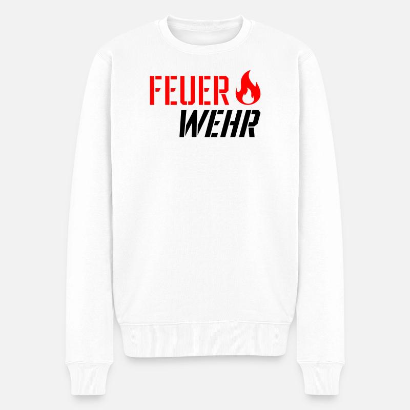 Feuerwehr - Männer Premium Bio Pullover - Weiß