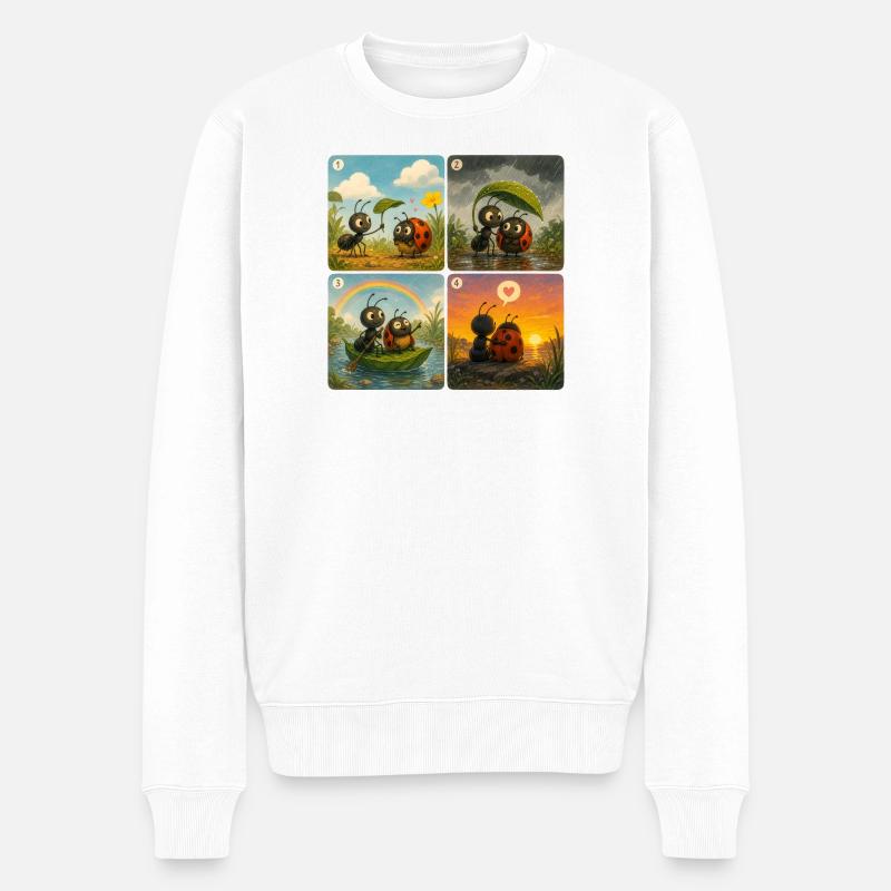 Coccinelle et fourmi - Pull Premium bio Homme - blanc