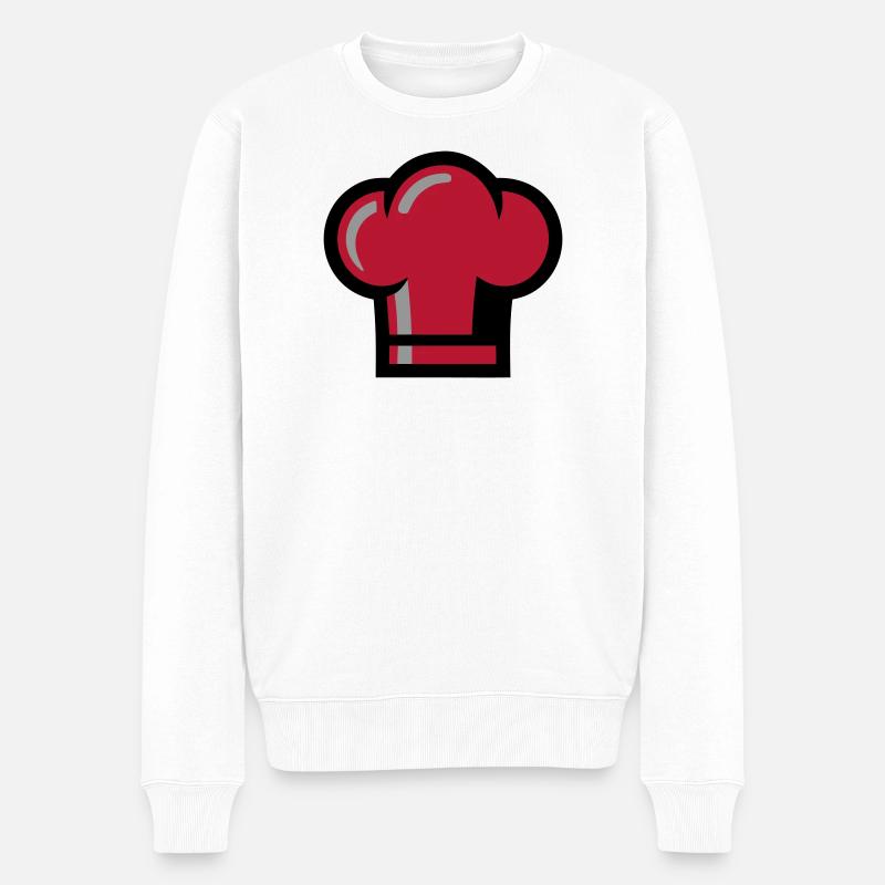Kochmütze Chefkoch Restaurant Gastro Kochen - Männer Premium Bio Pullover - Weiß
