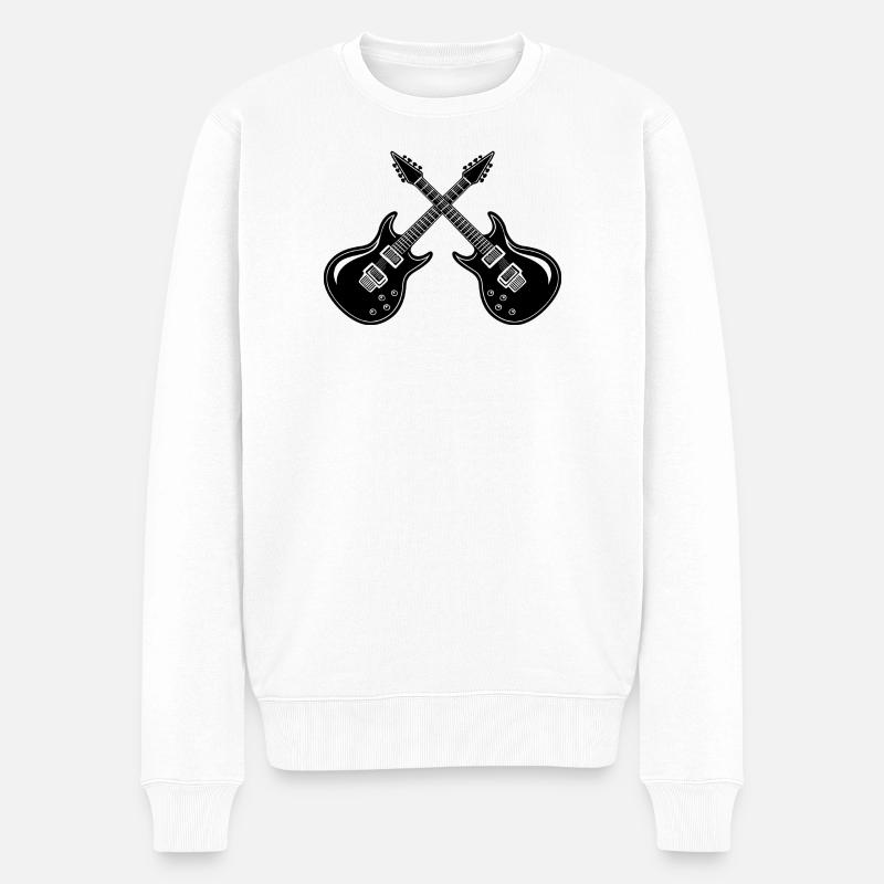 Guitare électrique - Pull Premium bio Homme - blanc