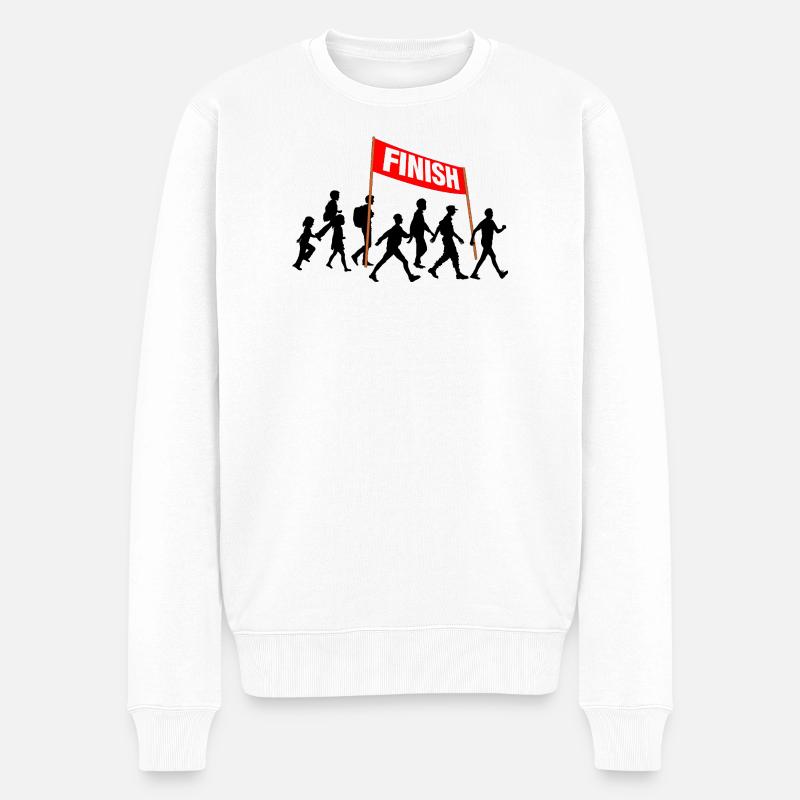 Walking Finish-Team - Männer Premium Bio Pullover - Weiß