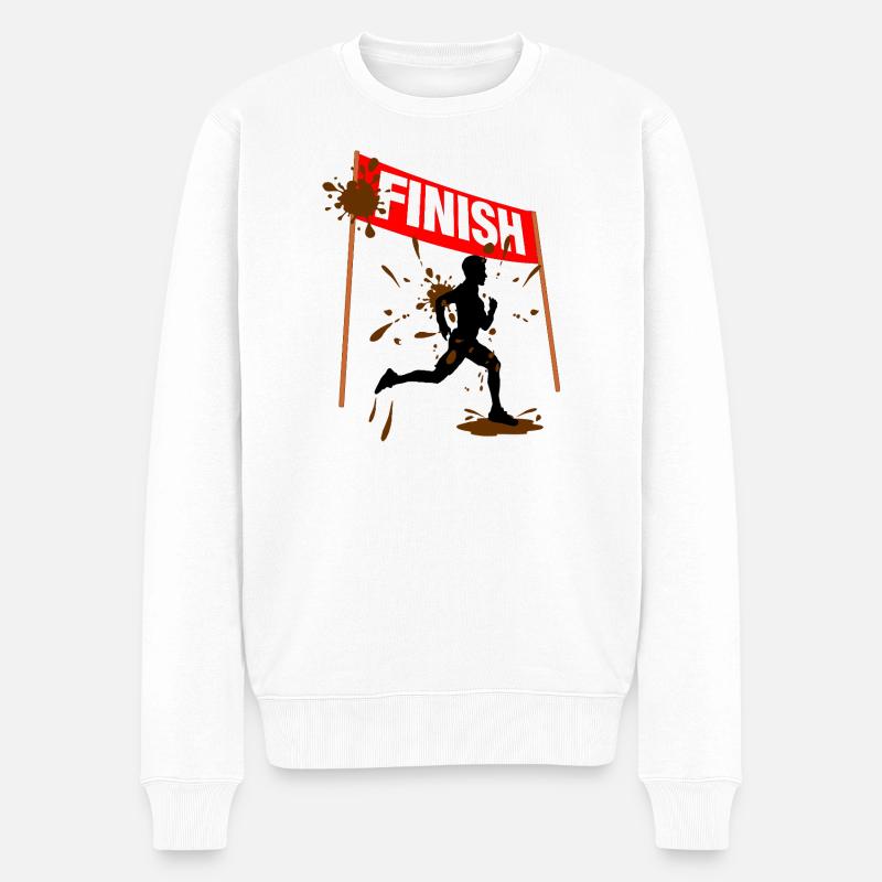 Mud Run Finisher Männer - Männer Premium Bio Pullover - Weiß