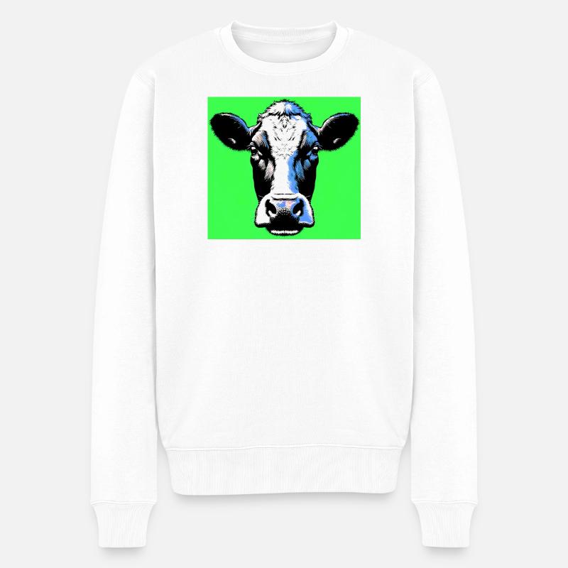 vache - Pull Premium bio Homme - blanc