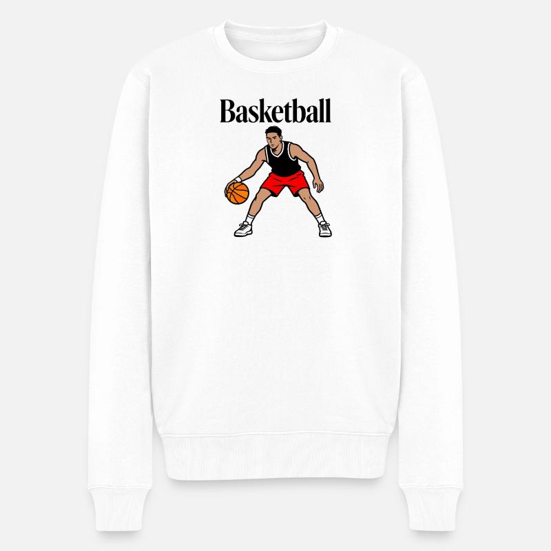 Basketball - Männer Premium Bio Pullover - Weiß