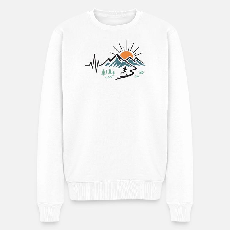 Course sur sentier - Pull Premium bio Homme - blanc