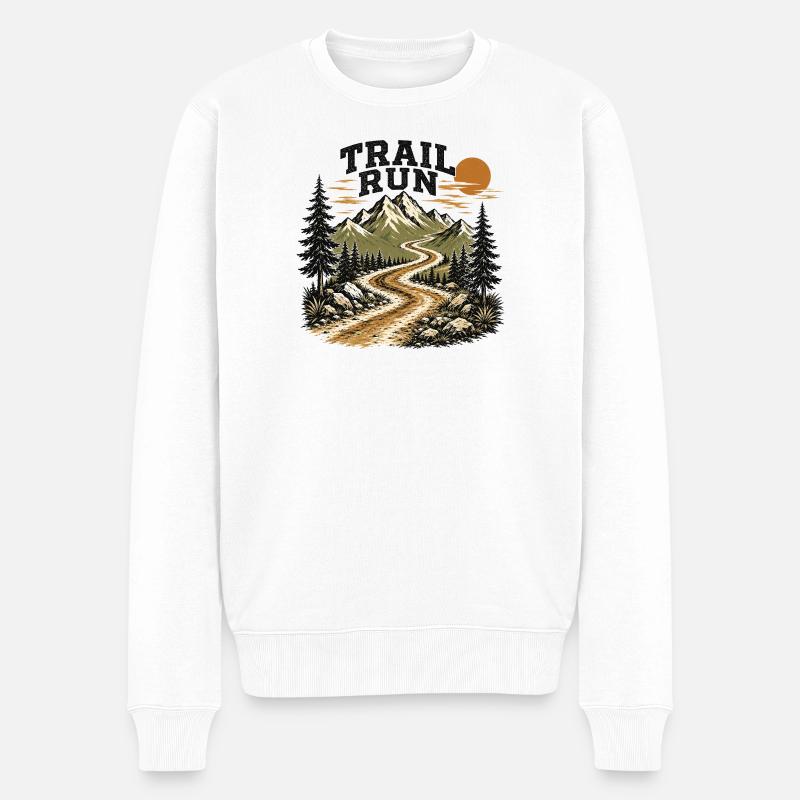 Course sur sentier - Pull Premium bio Homme - blanc