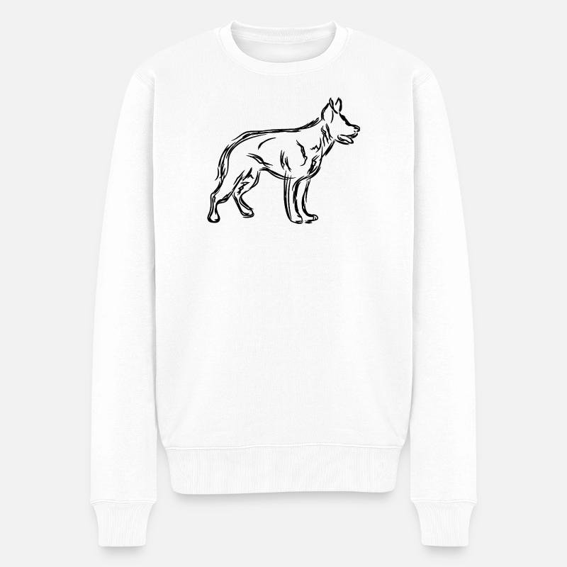 Deutscher Schäferhund Skizze - Männer Premium Bio Pullover - Weiß