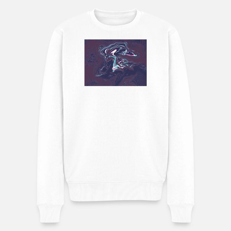 Vortex en tourbillon néon - Pull Premium bio Homme - blanc