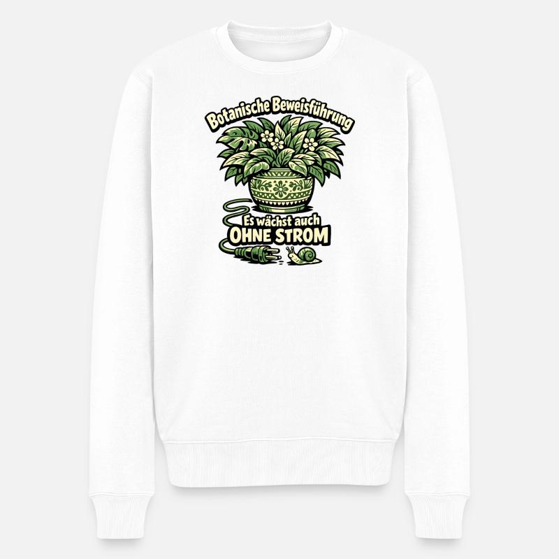 Botanische Beweisführung Ohne Strom - Männer Premium Bio Pullover - Weiß