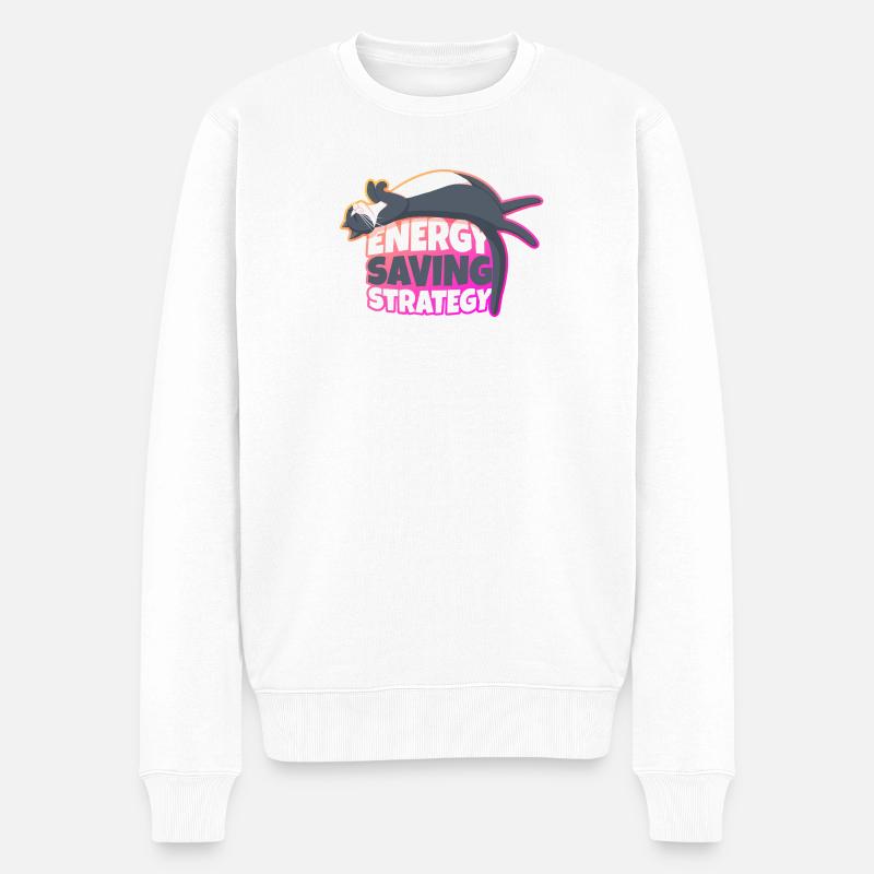 Stratégie d’économie d’énergie Chat - Pull Premium bio Homme - blanc