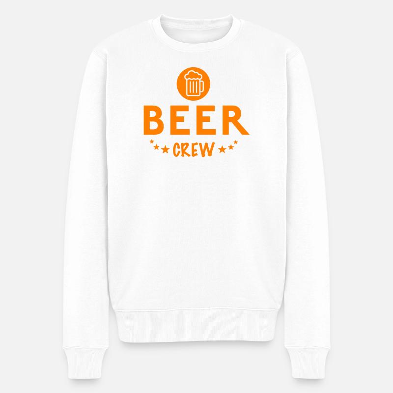 Beer Crew - Männer Premium Bio Pullover - Weiß