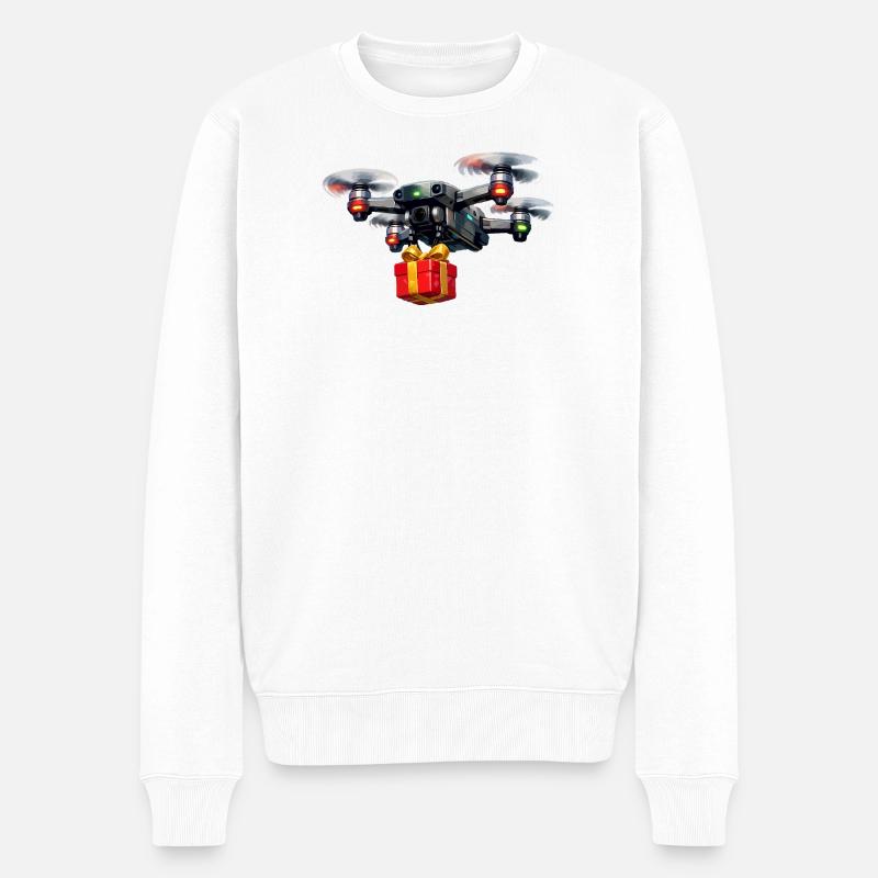 Drone avec don - Pull Premium bio Homme - blanc