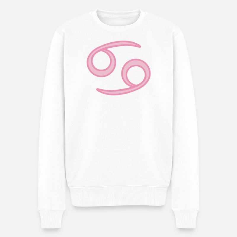 Krebs-Sternzeichen Pastellrosa - Männer Premium Bio Pullover - Weiß