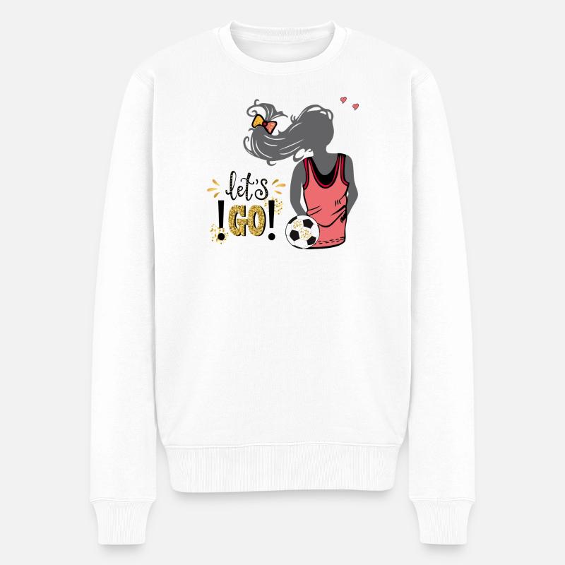 Frauenfußball - Männer Premium Bio Pullover - Weiß