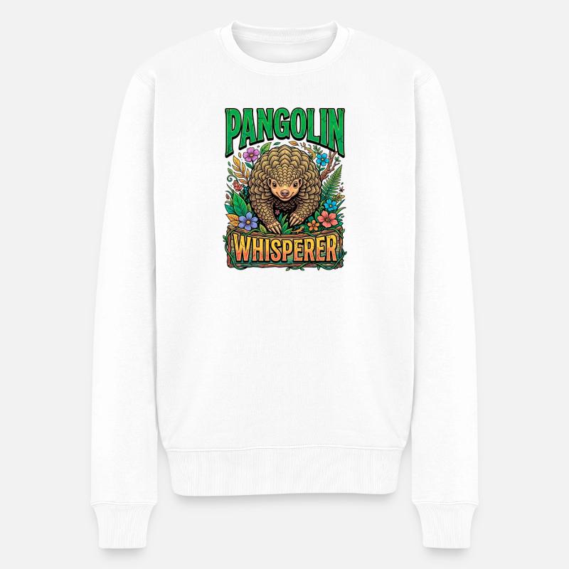 Pangolinflüsterer - Männer Premium Bio Pullover - Weiß