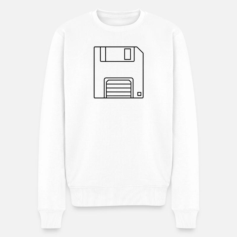 Diskette - Männer Premium Bio Pullover - Weiß