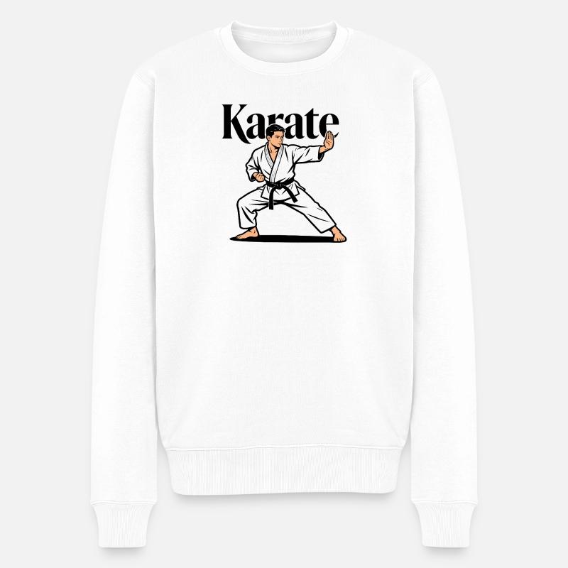 Karate-Kampfsport - Männer Premium Bio Pullover - Weiß
