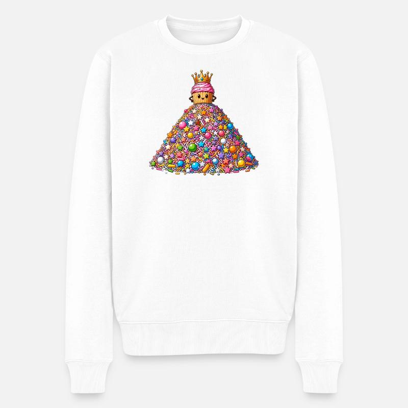 Kronen Cupcake Zuckergipfel - Männer Premium Bio Pullover - Weiß