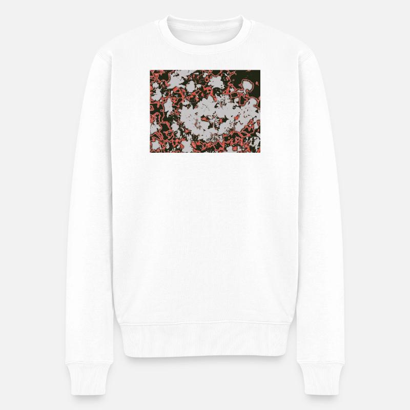 Roter Nebel-Abstractmuster - Männer Premium Bio Pullover - Weiß