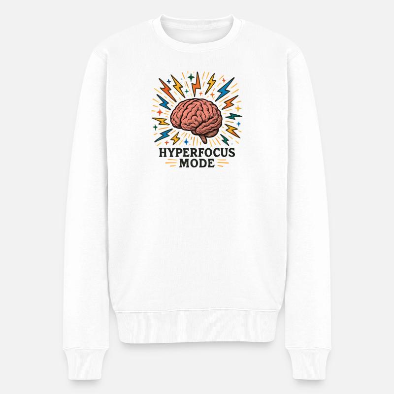 Hyperfocalisation du cerveau - Pull Premium bio Homme - blanc