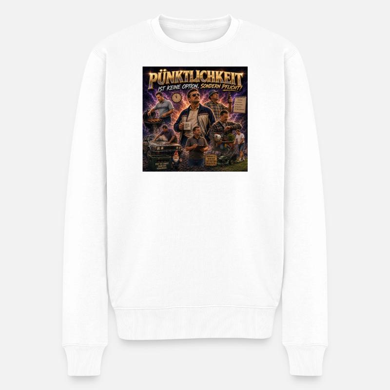 Pünktlichkeit - Männer Premium Bio Pullover - Weiß