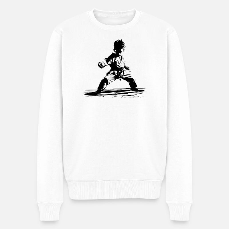 Karateka Boy Sketch - Pull Premium bio Homme - blanc