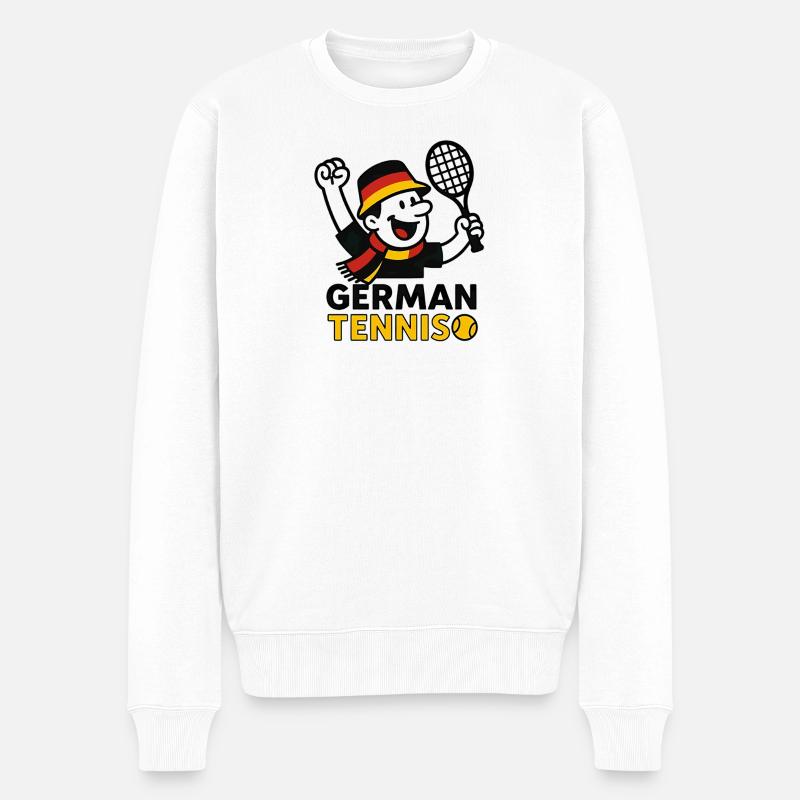 Deutsches Tennis-Maskottchen - Männer Premium Bio Pullover - Weiß