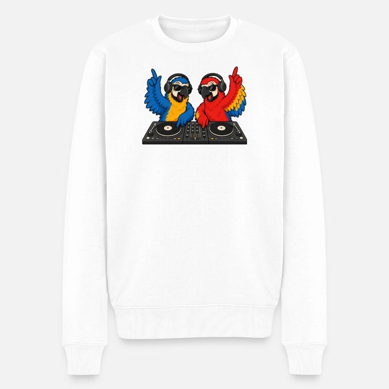 Parrots DJ Duo - Pull Premium bio Homme - blanc