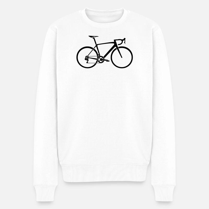Rennrad - Männer Premium Bio Pullover - Weiß