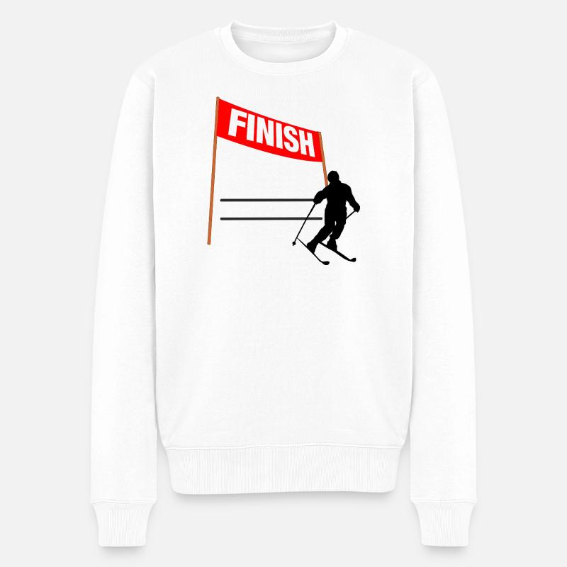 Ski-Finish Custom - Männer Premium Bio Pullover - Weiß